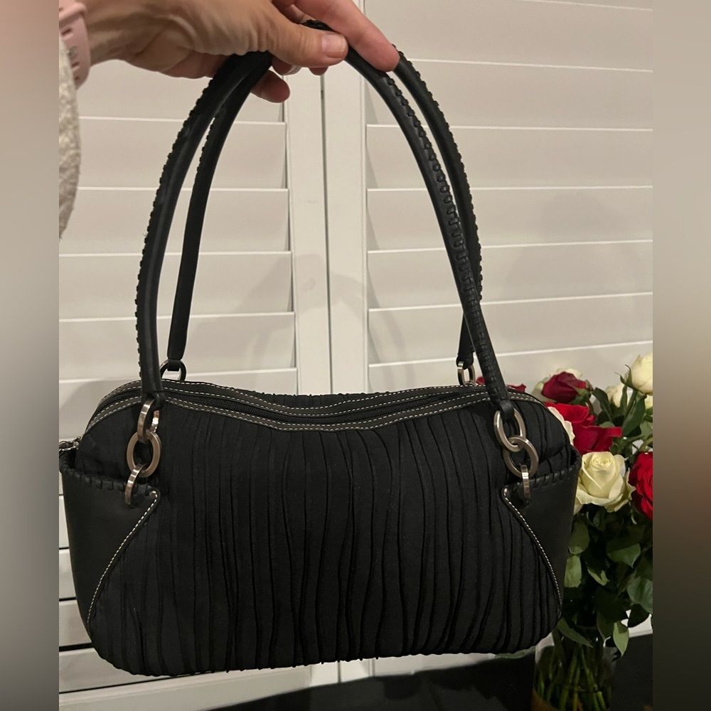 Donald J Pliner Black Shoulder Bag New with Tags with Silver hardware